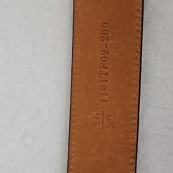 Trafaligar | Men's Embossed Brown Italian Calfskin Leather Belt Sz 36 - Picture 7 of 10